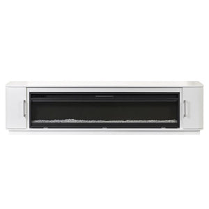 84" Modern Fireplace TV Console with 60" Crystal Insert & Storage
