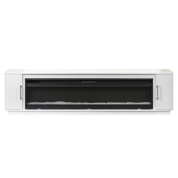 84" Modern Fireplace TV Console with 60" Crystal Insert & Storage