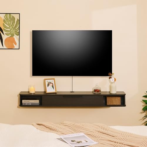 55" Floating Wall-Mounted TV Stand with Storage