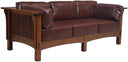 Mission Style Sofa – Solid Quarter Sawn White Oak & Leather Cushions