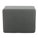 Grey Storage Ottoman with Hinged Lid & Wood Legs