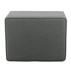 Grey Storage Ottoman with Hinged Lid & Wood Legs
