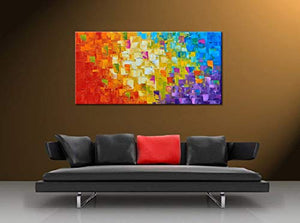 Abstract Canvas Wall Art – Hand Painted Oil Painting, Framed & Ready to Hang