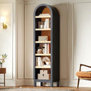 69" Tall Skinny Bookshelf with Arched Top & Adjustable Shelves