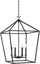 6-Light Open Frame Pendant Lantern – Adjustable Height, Dimmable