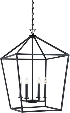 6-Light Open Frame Pendant Lantern – Adjustable Height, Dimmable