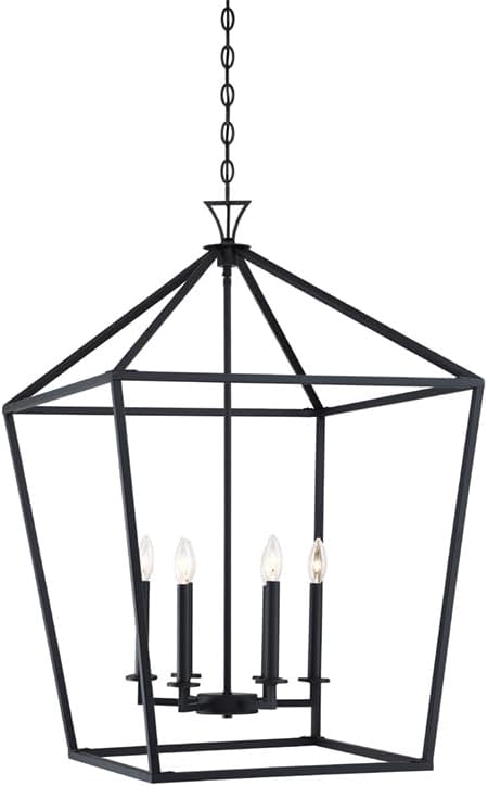 6-Light Open Frame Pendant Lantern – Adjustable Height, Dimmable