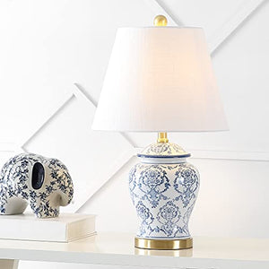 Chinoiserie Ceramic Table Lamp — Blue & White, 24.5"