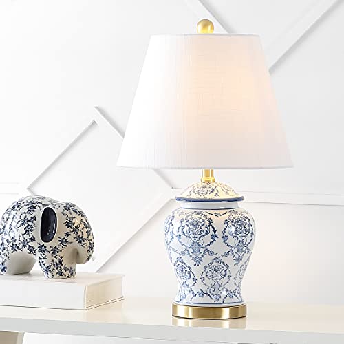Chinoiserie Ceramic Table Lamp — Blue & White, 24.5"