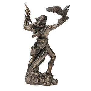 Zeus Thunderbolt Strike Cold Cast Bronze Resin Statue