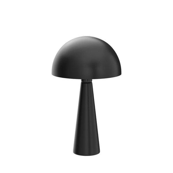 Mushroom Table Lamp 16" | Matte Black Metal Accent Light