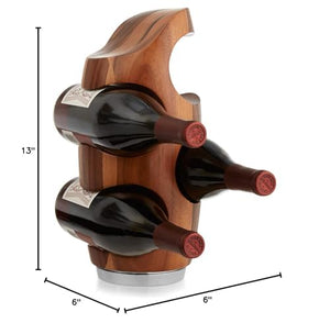 Acacia Wood Countertop Wine Rack 4 Bottle