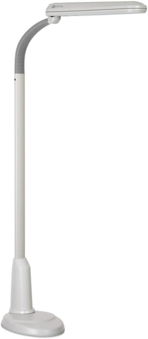 Full Spectrum Floor Lamp with Adjustable Flex Neck – Dove Grey