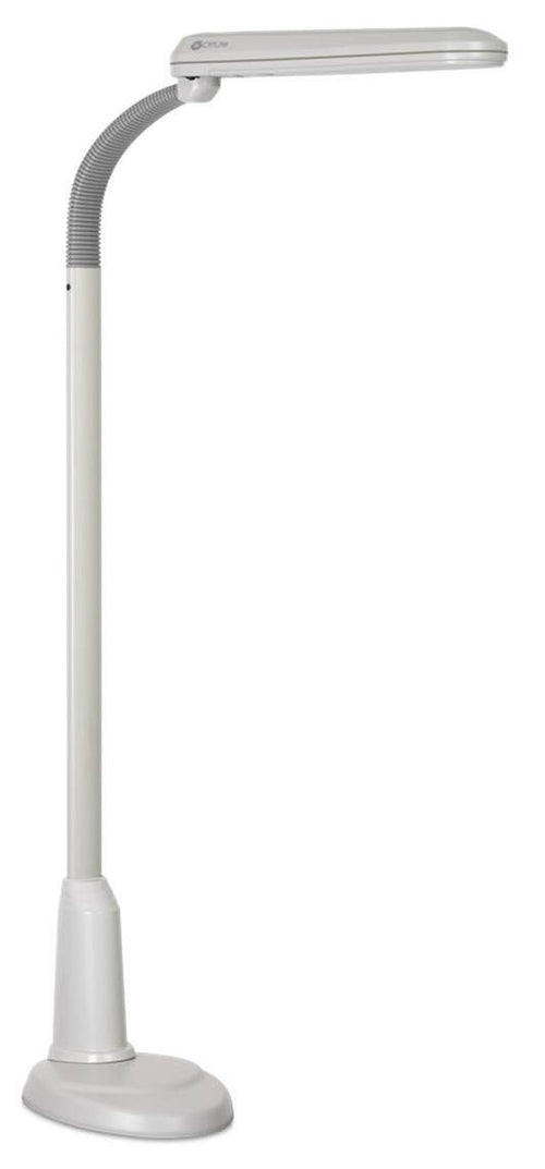 Full Spectrum Floor Lamp with Adjustable Flex Neck – Dove Grey