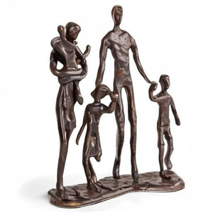 Bronze Family of Five Metal Sculpture – Home Decor Accent Piece