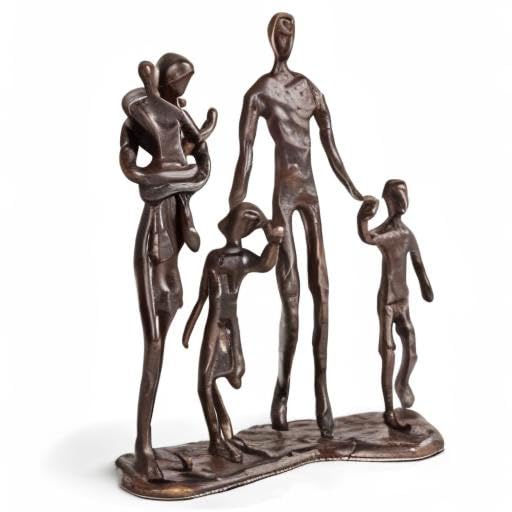 Bronze Family of Five Metal Sculpture – Home Decor Accent Piece