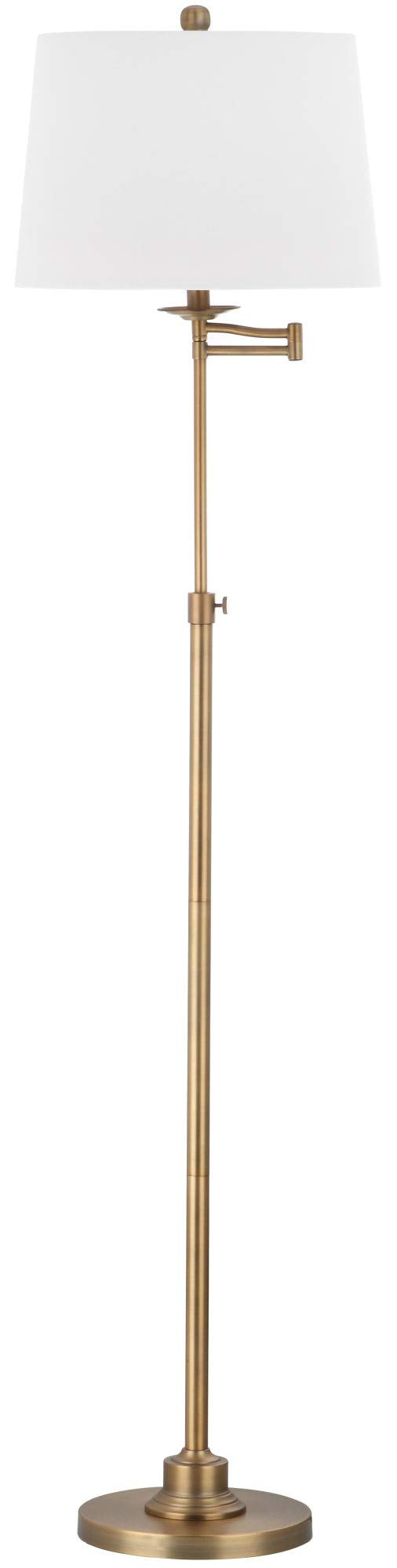 Swing Arm Floor Lamp with Adjustable Height | Gold Metal | LED Included