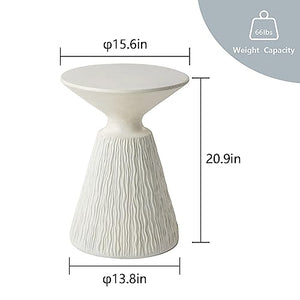 Mushroom Side Table Outdoor MgO Accent Table Round Patio End Table