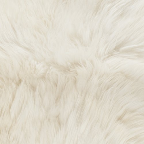 Genuine Sheepskin Shag Area Rug 5' x 8' – Natural & White