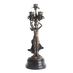 5-Arm Angel Candelabra – Bronze Copper Candlestick Holder