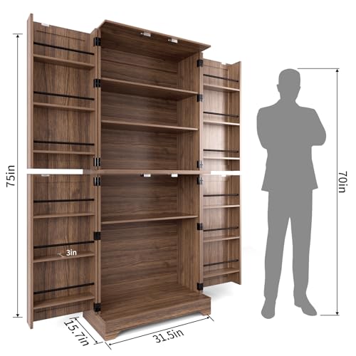 Farmhouse Kitchen Pantry Cabinet with Barn Door