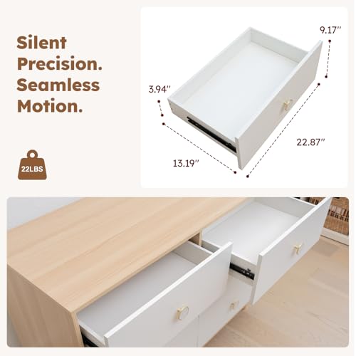 6-Drawer Dresser with Changing Table Top, White
