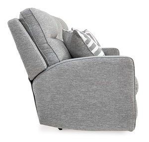 Power Reclining Sofa with Adjustable Headrest & USB Ports – Light Gray