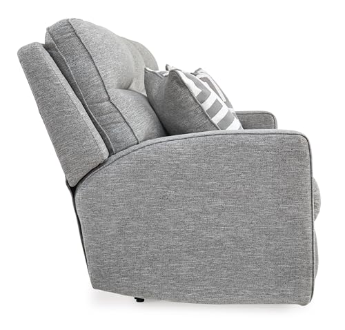 Power Reclining Sofa with Adjustable Headrest & USB Ports – Light Gray