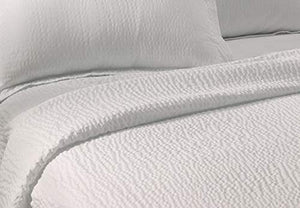 Textured Pillow Shams – Wash-Activated Ripple Texture, White
