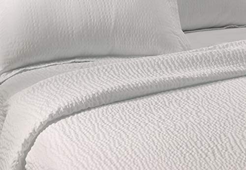 Textured Pillow Shams – Wash-Activated Ripple Texture, White