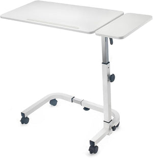 Tilt Top Overbed Table – Adjustable Height with Lockable Wheels