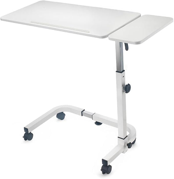 Tilt Top Overbed Table – Adjustable Height with Lockable Wheels