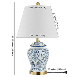 Chinoiserie Ceramic Table Lamp — Blue & White, 24.5"