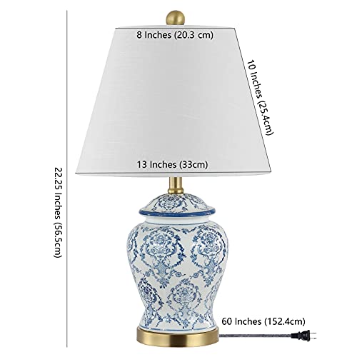 Chinoiserie Ceramic Table Lamp — Blue & White, 24.5"