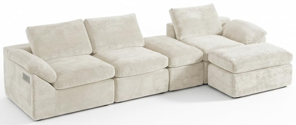 108" U-Shape Modular Sectional Sofa with Ottoman