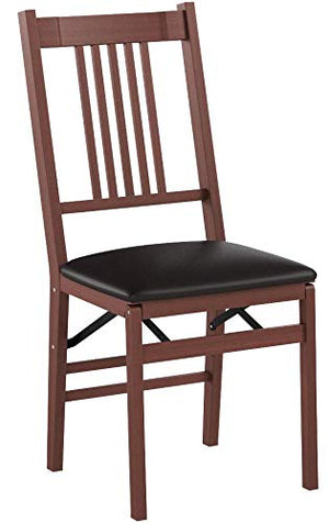 Upholstered Wood Folding Chairs Set of 2