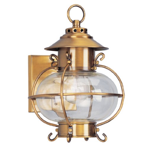 Outdoor Wall Lantern – Flemish Brass with Clear Glass