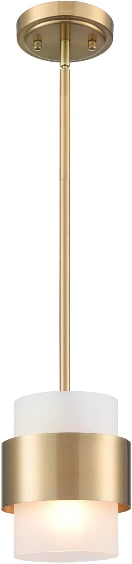 Frosted Glass Pendant Light – Gold Metal Ceiling Hanging Fixture