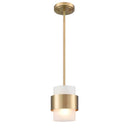Modern Gold Pendant Light Fixture with Frosted Glass Shade