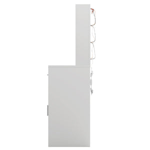 Lighted Makeup Vanity Desk with Mirror, Drawers & Storage Cabinet – White