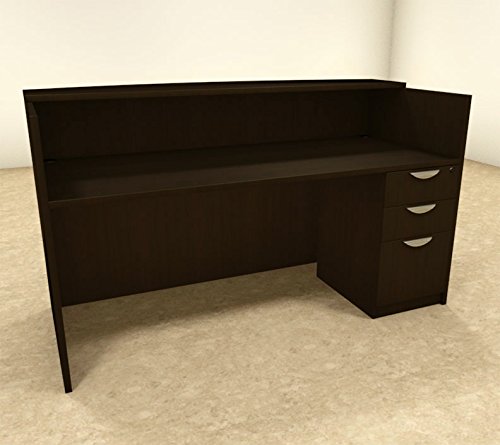 2-Piece Rectangular Office Reception Desk Set with Storage Cabinet