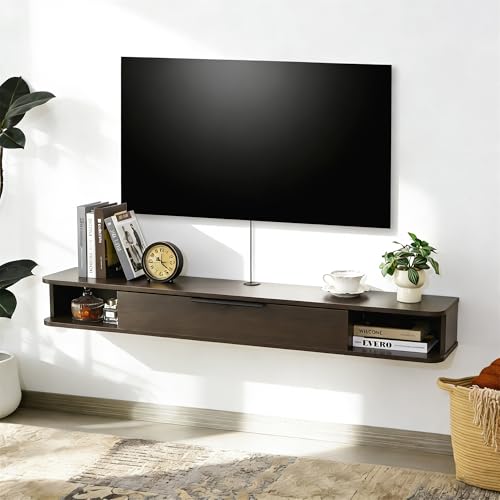 55" Floating Wall-Mounted TV Stand with Storage
