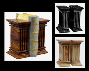 Extra Large Black Marble Bookends – Heavy Stone Book Ends