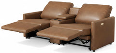 Dual Power Reclining Sectional Loveseat with Console