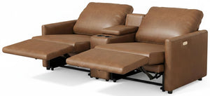 Dual Power Reclining Sectional Loveseat with Console