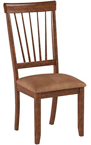 Spindle Back Dining Chairs Set of 2 with Upholstered Microfiber Seat