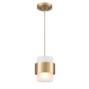 Frosted Glass Pendant Light – Gold Metal Ceiling Hanging Fixture