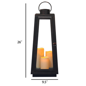 LED Hanging Lantern with Dancing Flame Timer Candle