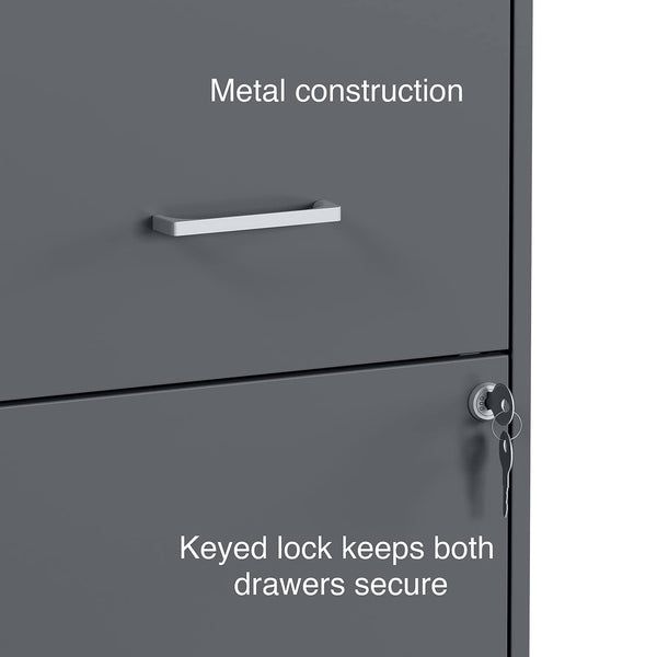 2-Drawer Vertical File Cabinet – Graphite