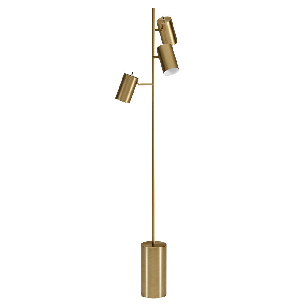 65" 3-Light Tree Floor Lamp with Adjustable Metal Cylinder Shades